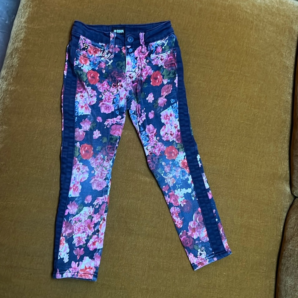 Hudson Jeans - pink floral -size 4T
